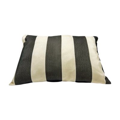 Coussin d'extérieur rectangulaire rayé anthracite 45 x 30 x 12 cm Tendances et Créations