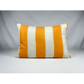 Coussin d'extérieur rectangulaire rayé jaune 45 x 30 x 12 cm Tendances et Créations