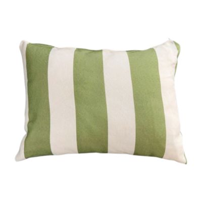Coussin d'extérieur rectangulaire rayé vert 45 x 30 x 12 cm Tendances et Créations