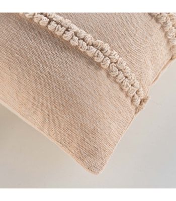 Coussin Déhoussable Compressé 45 x 45 cm - Coton,Polyester - Fantaisie "Hilary" - 45x45cm - Taupe