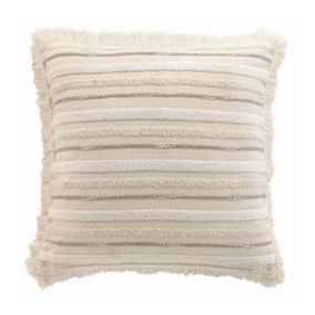 Coussin déhoussable coton tissé naturel 60x60cm "Atlas" - 60x60cm - Naturel
