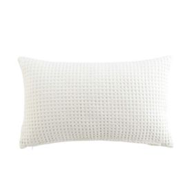 Coussin déhoussable en nid d'abeille (30x50 cm - Blanc)