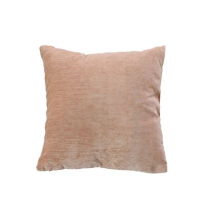 Coussin déhoussable en velours (40x40 cm - Pêche)