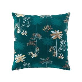 Coussin déhoussable imprimé bleu (45x45 cm - Bleu)