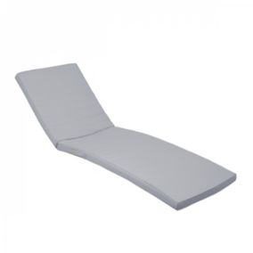 Coussin déhoussable pour bain de soleil, transat - 183 x 60 cm - Gris clair - Linxor