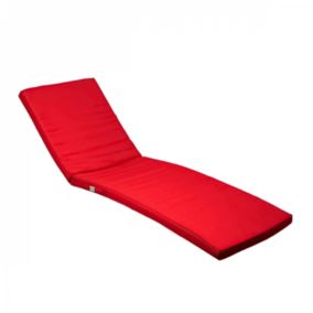 Coussin déhoussable pour bain de soleil, transat - 183 x 60 cm - Rouge - Linxor