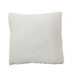 Coussin déhoussable tissu bouclé (40x40 cm - Ecru)