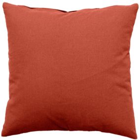 Coussin déhoussable uni en coton (60x60 cm - Brique)