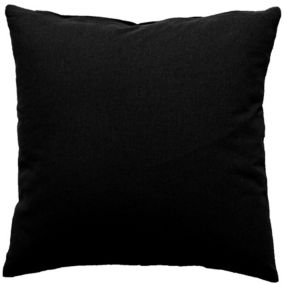 Coussin déhoussable uni en coton (60x60 cm - Noir)