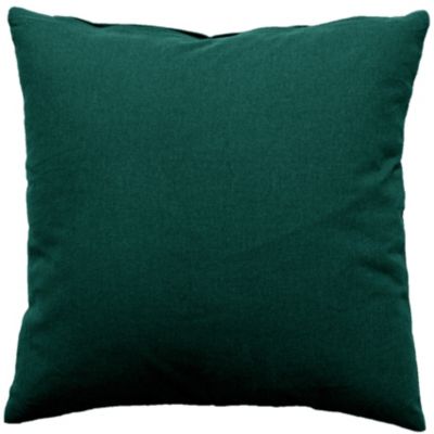 Coussin déhoussable uni en coton (60x60 cm - Vert foncé)