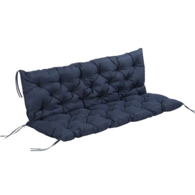Coussin de banc 3 places, 150x98x8 cm, pour meubles de jardin, bleu
