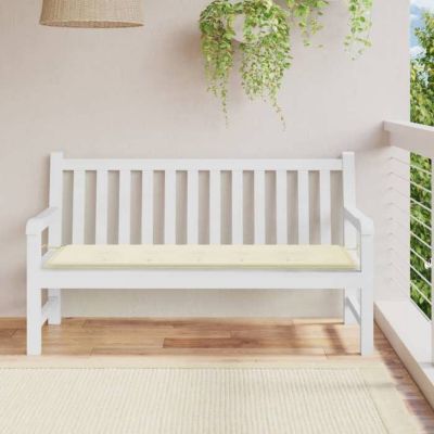 Coussin de banc de jardin VIDAXL - Crème - Tissu Oxford - 150x50x3 cm