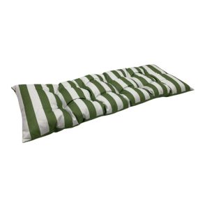 Coussin de banc déperlant rayures vert et blanc L.120 x l.40 x ep.4cm Ornami