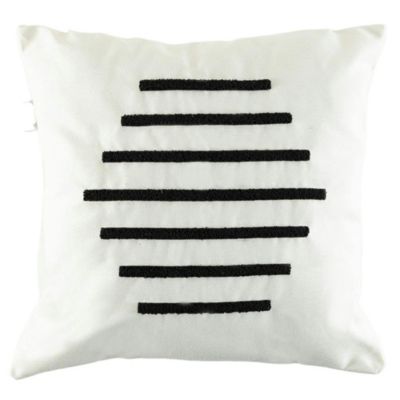 Coussin de canapé en lin rayures en bouclette noire IZMIR