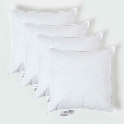 Coussin de garnissage en plumes de canard, 40 x 40 cm, lot de 4 - HOMESCAPES