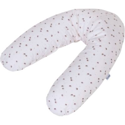 Coussin de maternite TINEO U shaped Jersey coton Ecru Herissons