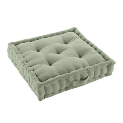 Coussin de sol 50 x 50 x 10 cm coton/polyester recycle grs twily Sauge