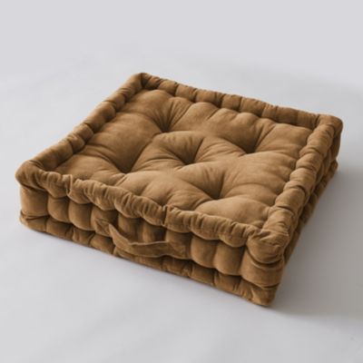 Coussin de sol 50 x 50 x 10 cm Velours de Coton César Camel