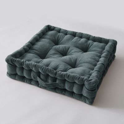 Coussin de sol 50 x 50 x 10 cm Velours de Coton César Pampa Ardoise