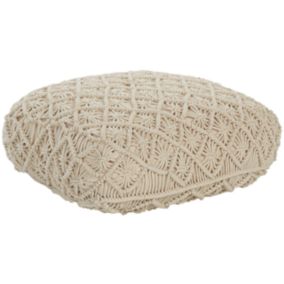 Coussin de sol BERRECHID Coton 50 cm 50 cm Macramé Beige