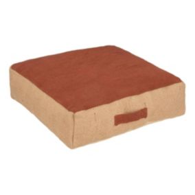 Coussin de sol "Bota" - coton recyclé - rose terracotta - 48x48 cm - Atmosphera