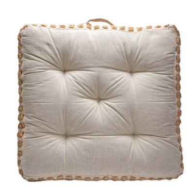 Coussin de sol carré en jute beige 50 x 50 cm Deko&Co