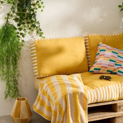Coussin de sol d'extérieur Poolside 40x60x15cm jaune - Atmosphera Créateur d'intérieur