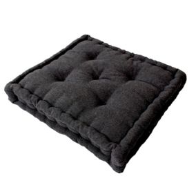 Coussin de sol en coton recyclé (40x40 cm - Gris Foncé)