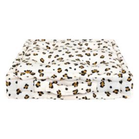 Coussin de sol enfant léopard Telio jaune noir 40x40cm - Atmosphera