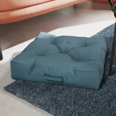 Coussin de sol Hiva bleu l.50 x L.50 x H.10cm GoodHome