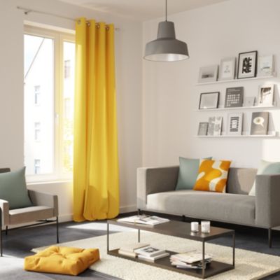 Coussin de sol Hiva jaune ocre l.50 x L.50 x H.10cm GoodHome