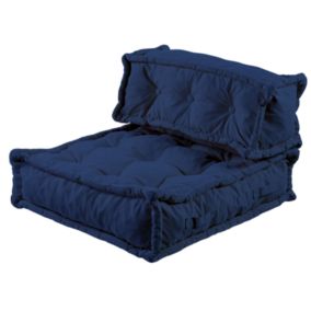 Coussin de sol lot BANANAIR 95x95 cm bleu foncé