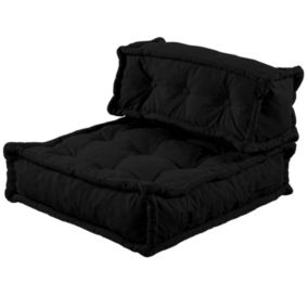 Coussin de sol lot BANANAIR 95x95 cm noir