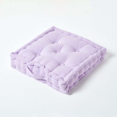 Coussin de sol - mauve uni - 40 x 40 cm - HOMESCAPES