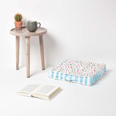 Coussin de sol multicolore - étoiles - 40 x 40 cm - HOMESCAPES