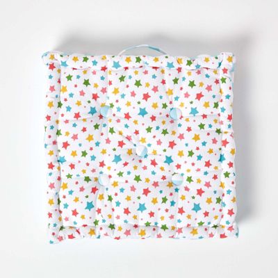 Coussin de sol multicolore - étoiles - 40 x 40 cm - HOMESCAPES