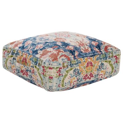 Coussin de sol rétro en tissu multicolore OUED