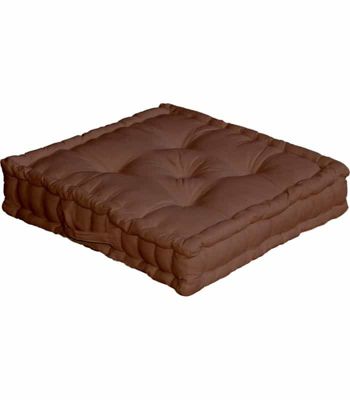 Coussin de sol uni chocolat - 50x50cm - Chocolat