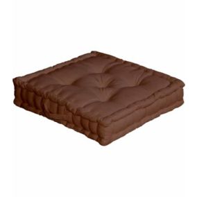 Coussin de sol uni chocolat - 50x50cm - Chocolat