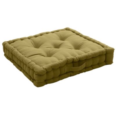Coussin de sol uni en pur coton (50x50x10 cm - Bronze)