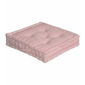 Coussin de sol uni rose poudré - 50x50cm - Rose