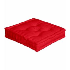 Coussin de sol uni rouge - 50x50cm - Rouge