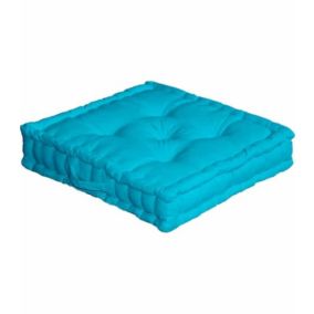 Coussin de sol uni turquoise - 50x50cm - Turquoise