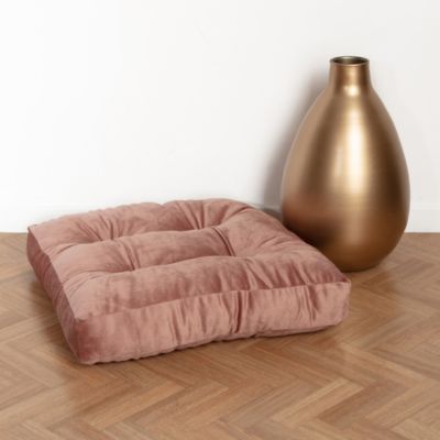 Coussin de sol Vally L.50 x l.50 x ep. 8 cm velours rose
