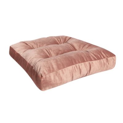 Coussin de sol Vally L.50 x l.50 x ep. 8 cm velours rose