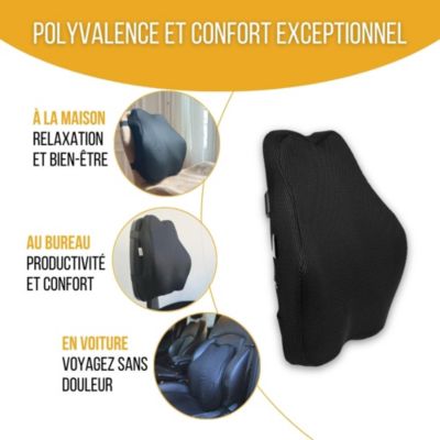 Coussin Lombaire Ergonomique - Soutien Dos Pour Chaise, Voiture, Bureau - 38x23x14 Cm