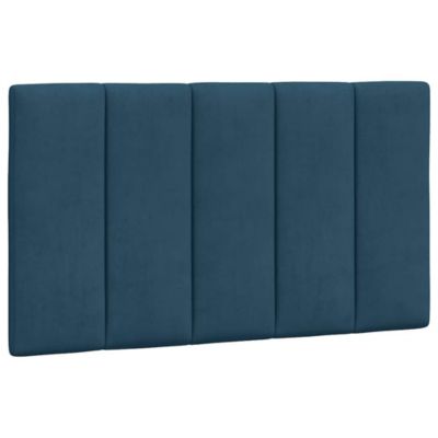 Coussin de tête de lit Hanko bleu 90 cm velours vidaXL