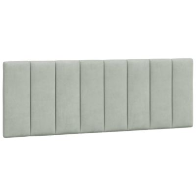 Coussin de tête de lit Hanko gris clair 140 cm velours vidaXL