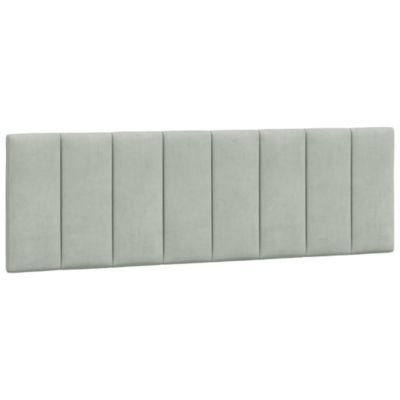Coussin de tête de lit Hanko gris clair 160 cm velours vidaXL