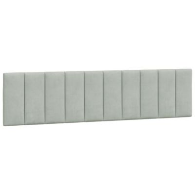 Coussin de tête de lit Hanko gris clair 200 cm velours vidaXL